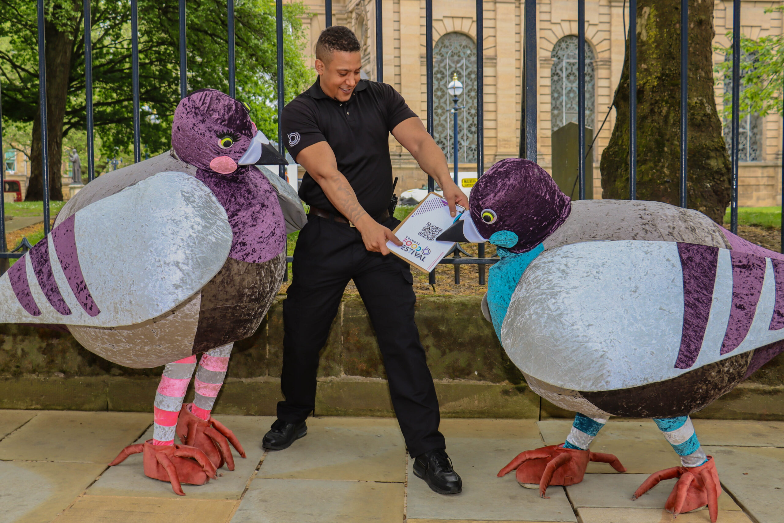 CBD John Jo Von Johnson with Food Festival survey and disruptive pigeons Pic 1