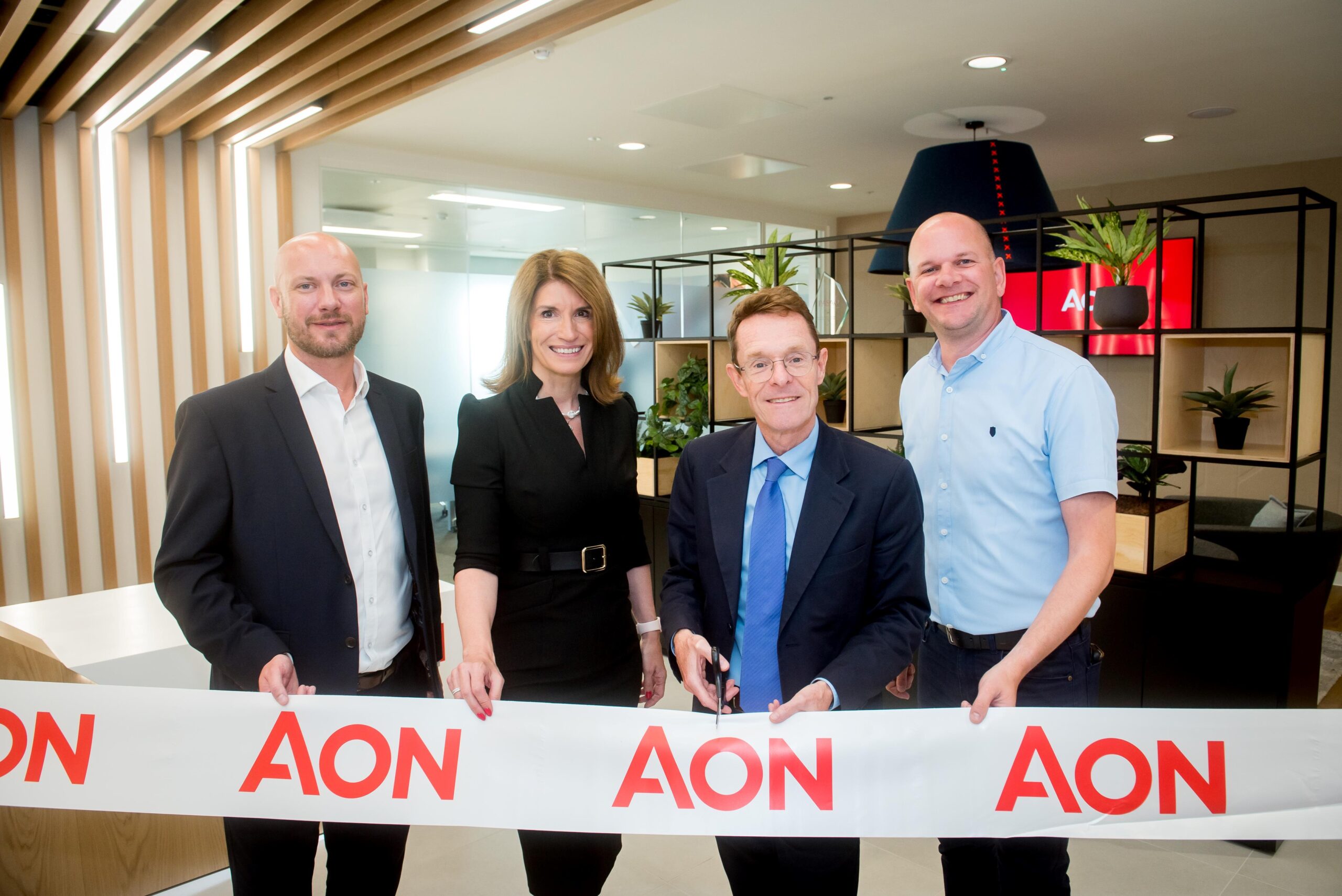 Aon Chris Barley, Deborah Peters, Andy Street (Mayor of the West Midlands) and Adrian Johnson (small pic)