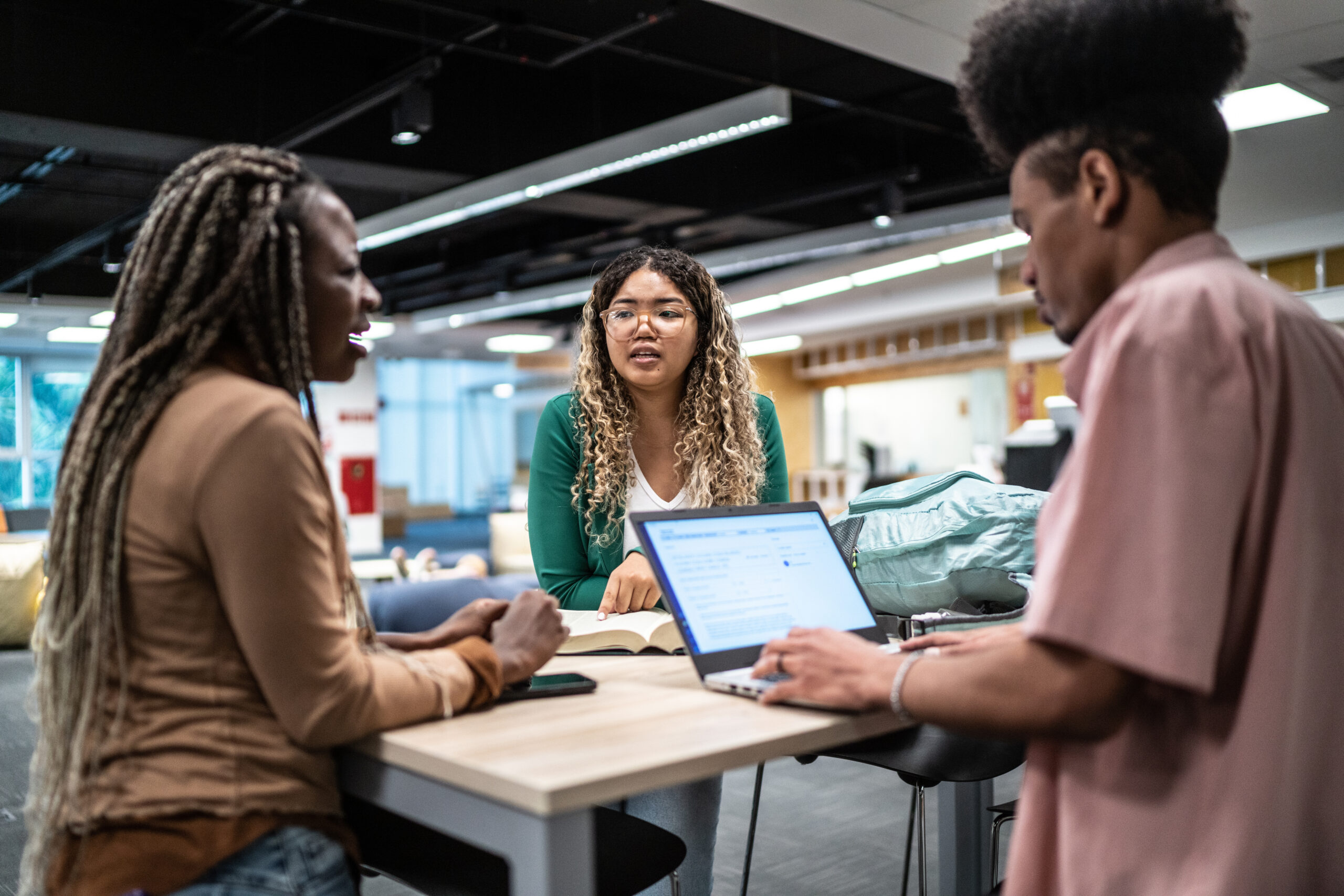Students talking at university