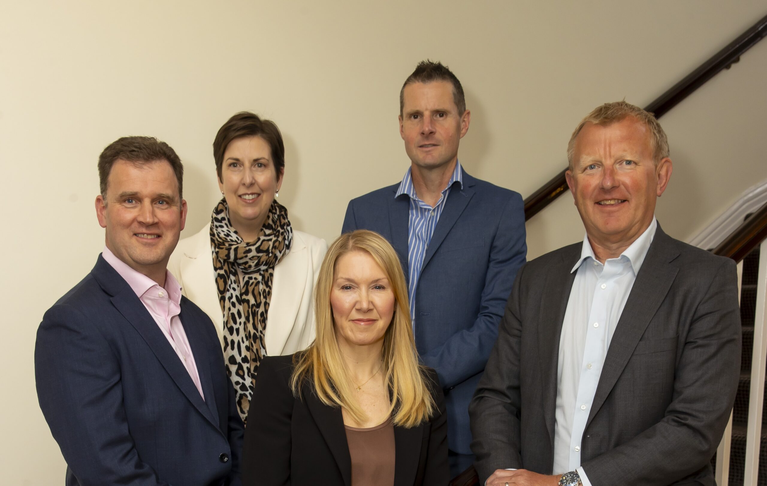 Front row (l r) is Chris Piggott, Sally Morris and Tim Lang. Back row (l r) is Beverley Smith and Darryll Thomas
