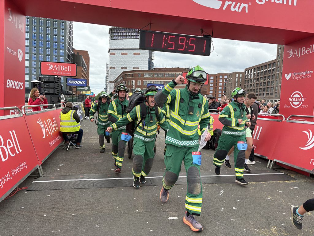 Biggest AJ Bell Great Birmingham Run gets Brum buzzing across Bank Holiday Weekend 3 The West Midlands Ambulace HART team enjoys that finish line feeling Biggest AJ Bell Great Birmingham Run gets Brum buzzing across Bank Holiday Weekend