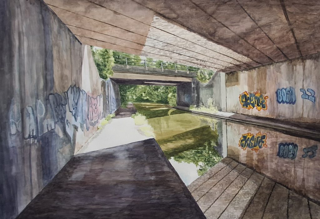 Hobbs Dinah The Upside Down Bridge watercolour Winner Announced for Birmingham Open 25