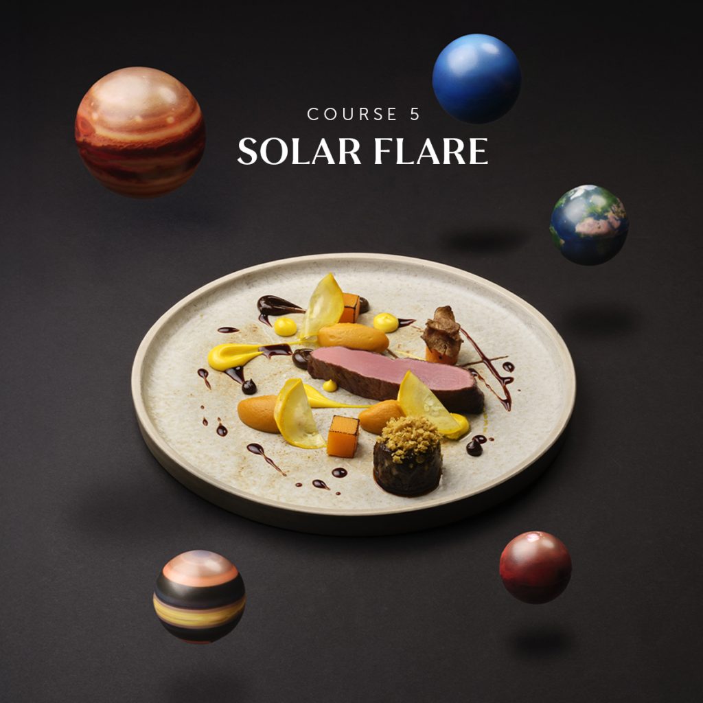 Houston, we have a new menu: Six by Nico Birmingham blasts off with space theme 6 SbN Space 1x1 Course 5 With Text Houston, we have a new menu: Six by Nico Birmingham blasts off with space theme