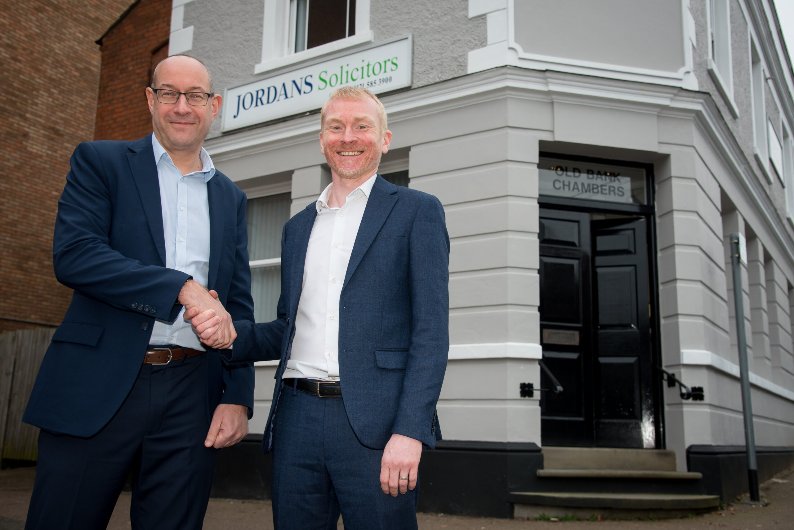 CEO of Adeptio Law Group and FBC Manby Bowdler, Neil Lloyd with Michael Jordan, managing director of Jordans Solicitors