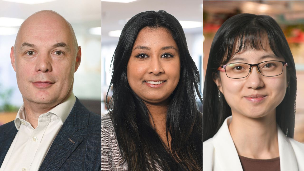 L R Matt Filer, Aarti Chamba, Charlene Koo